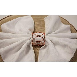 Crown Jewel Metal Napkin Rings 3 Colours Xmas Dinner Event Wedding Pack of 6 (Rose Gold)
