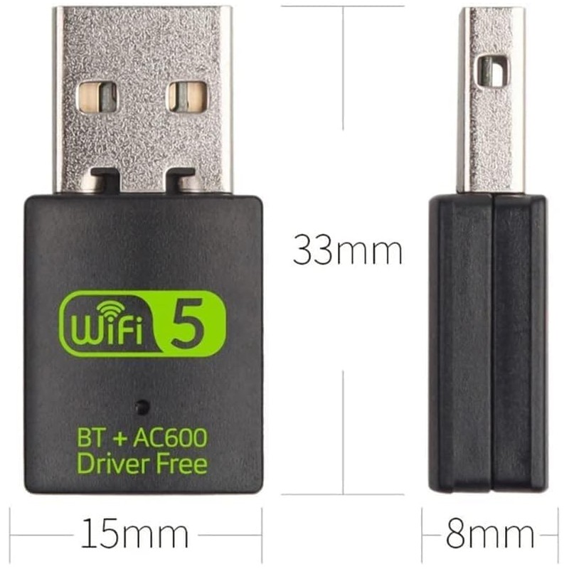 QIQIAZI USB Bluetooth WiFi Adapter, Bluetooth 5.0 Dongle WiFi Dongle