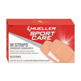 Mueller MStrips Adhesive Bandages: 2 in. x 4 in. / 50-count (Tan) *50 count