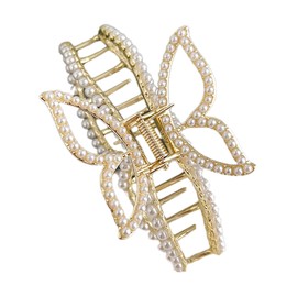 Nakanoya AMVL22 Hair Claw Metal, Alloy, Metal, Pearl, Hair Claw, Hair Clip, Butterfly, Butterfly Frame, Hollow Out, Openwork, Large, Large, Large, Elegant, Elegant, Temperament