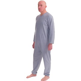 Ferrucci Comfort, Serenità Long Sleeve 1 Zip Back Summer Pyjamas, Male Light Blue