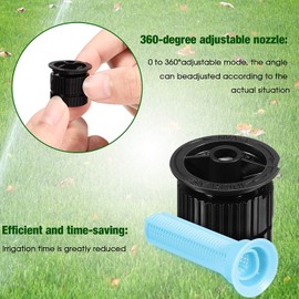 3-Pack 15-Van Variable Arc Nozzle Adjustable Sprinkler Nozzle 360 Degree Rotating Spray Scattering Replacement Sprinkler Heads for Outdoor Garden Lawn Irrigation Supplies