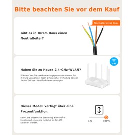 Tallifun Smart Rolladenschalter mit Prozentanzeige, Wlan Jalousie Schalter Rolladensteuerung für Smart Life, Funktioniert mit Alexa/Google Home/Siri, Benötigt Nullleiter 80x 80mm