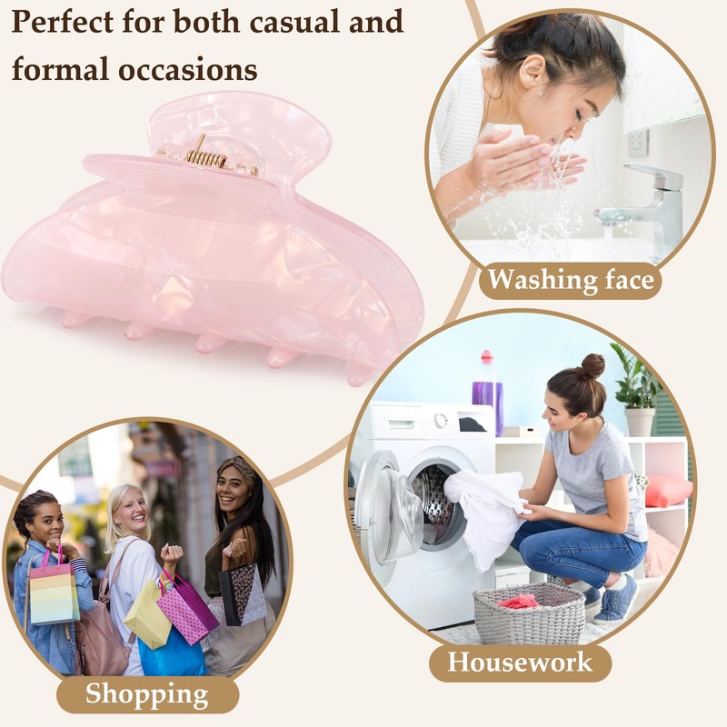 Vovii 4Pcs Acrylic Claw Clips for Women Hair Accessories, Medium