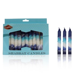 Majestic Giftware 12-Pack Shabbat Candles - (SHC4) | 5.5 Inch Dripless Handcrafted Traditional Shabbos Candles | Premium Quality Wax |Fits Standard Candle Holders (Glacier Blue)