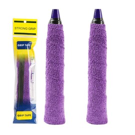 Tennis Racket Grip Tape, (2 PCS) Cotton Towel Grip Tennis Badminton Grips, Super Absorbent and Enhanced Tennis Racquet Overgrip, Anti-Skid Sweatband Tape for Tennis Badminton Bike Handle (Purple)
