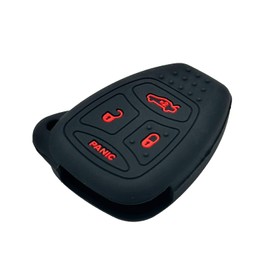 2pcs Rubber Keyless Entry Remote Key Fob Cover Case for Chrysler 200 300 PT Cruiser Dodge Charger Magnum Durango Jeep Grand Cherokee Commander Liberty OHT692427AA, Blue Red Buttons