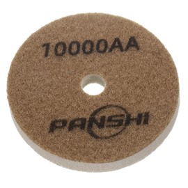 HARFINGTON Diamond Sponge Polishing Pads 4" Dia 10000 Grit Emery Sand Fiber Polishing Pad Wet Use Buffing Pad for Stone Concrete Marble Grinder Polisher Buffing Wheel, Brown White