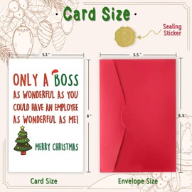 Happy Christmas Card for Boss from Employee Staff Group, Unique Christmas Gifts for Boss Man Lady, Sweet Boss Xmas Gifts for Women Men, Merry Christmas Boss Holiday Card