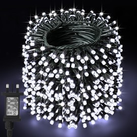 Christmas Lights Outdoor Decorations,BOLWEO 40M 400LED Mains Powered Christmas Tree Lights with Waterproof Timer Fairy String Lights Plug in for Indoor & Outdoor Xmas Bedroom Garden Wedding,Cool White