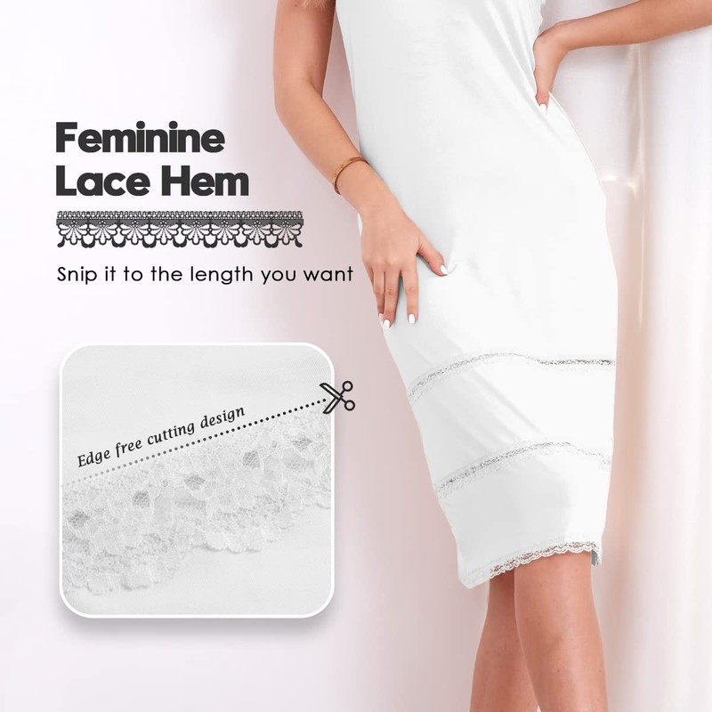 MANCYFIT Women's Tube Top Dress Slip Sleeveless Underdress Invisible Straps