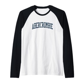 Abercrombie ND Vintage Athletic Sports JSN2 Navy Print Raglan Baseball Tee