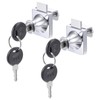 TOP-VIGOR 2Pcs Glass Cabinet Door Lock, Single Glass Showcase Security