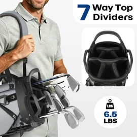 Findway Golf Stand Bag 7 Way, Lightweight Golf Bag for Men Women, Golf Club Carry Bag with Multiple Pockets, Detachable Dual Straps