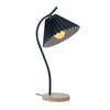 Table Lamp with Cloth Pleated Lampshade Metal Modern Nightstand Bedside