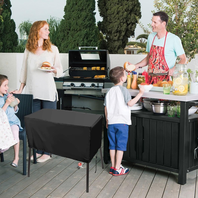 Heavy-Duty Waterproof Patio Cover for 2-Burner Outdoor Cooking System, Camp