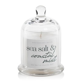 Zodax Apothecary Guild Scented Jar Candle with Glass Cloche, 10.19 oz- Sea Salt & Coastal Mist