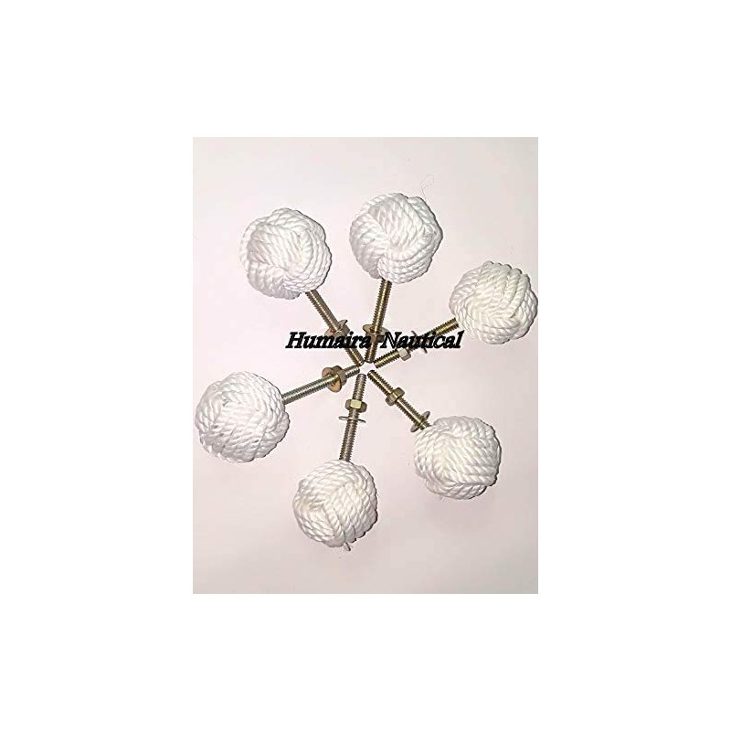 Samara Nautical Lot Of 6 Cabinet Knot Rope Knob/Jute Door