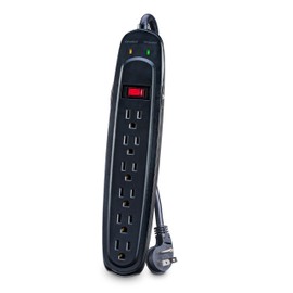 V7 SA0604B-8N6 Surge Protector - 6-Outlet Home/Office Surge Protector - SA0604B-8N6