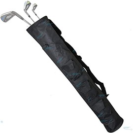Pencil Golf Club Ball Bags Three Pockets H-34 Inch D-5 Light Weight Equipment Bag Ideal for Golf Course & Travel (Black)