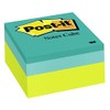 Post-it Notes Cube, 3 in x 3 in, Green Wave,