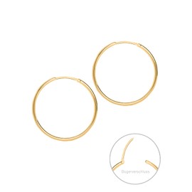 My Gold Leyla Women's / Girls' Creole Earrings Real Yellow Gold 333 or 585 Gold (8/14 Carat) Diameter 15 mm Gold Earrings, Yellow Gold, No Gemstone