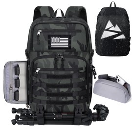 SDYSM Camera Backpack Bag Professional for DSLR/SLR Mirrorless Camera Waterproof 15.6 inch Tactical Camera Bags for Photographers with Rain Cover, Tripod Holder, Small Bag Photography Backpack Case