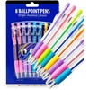 8 Ballpoint Pens Set Soft Nonslip Grip Medium Ball Point