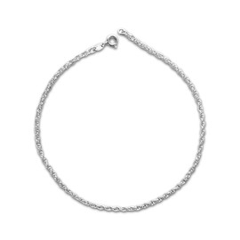 10.5 Inch Extra Large Thick Rope/Prince of Wales Sterling Silver Anklet/Ankle Bracelet/Ankle Chain - 925 Sterling Silver - 10.5" Inch / 27 cm - 2.4mm Wide - 3.0 Grams - Ideal for Clip-On Charms