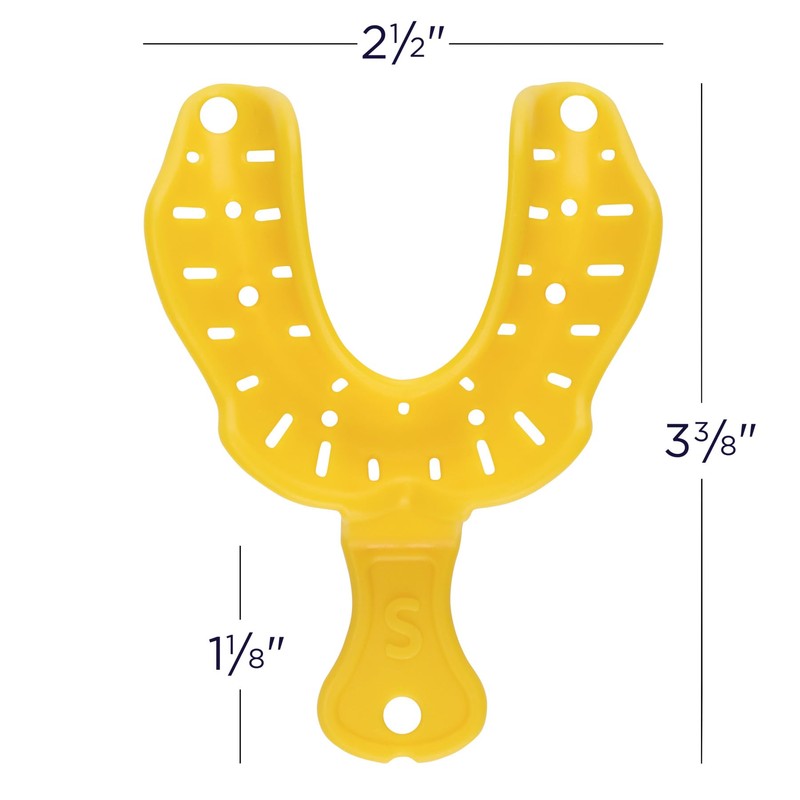 Practicon Disposable Edentulous Impression Trays, Small Lower, Pack of 12