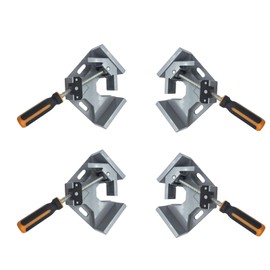 GOVNPJ Right Angle Clamp - 3.74" Jaw Width Aluminum Corner Clamp for Woodworking/Welding - Detachable Handle with Non-Slip Grip - Frames, Cabinets & Furniture Assembly