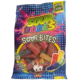 Sour Dudes Sour Bites Chewy Candy Fun Fruit Flavors 4 oz Bag Real Fruit Juice