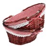 JOIKIT 2Pcs Brown Oval Traditional Wicker Shopping Storage Basket with