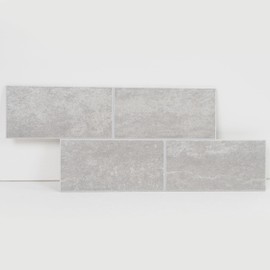 COLAMO 6”x12” Swatch Gray White Peel and Stick Rigid Large Subway Tile Faux Stone Tile for Kitchen Wall Backsplash, RV Self Stick Tiles for Bathroom Accent Wall, Stick On Adhesive Mosaic Tiles