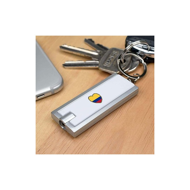 Azeeda 'Colombia Flag Heart' Keyring LED Torch (KT00031331)