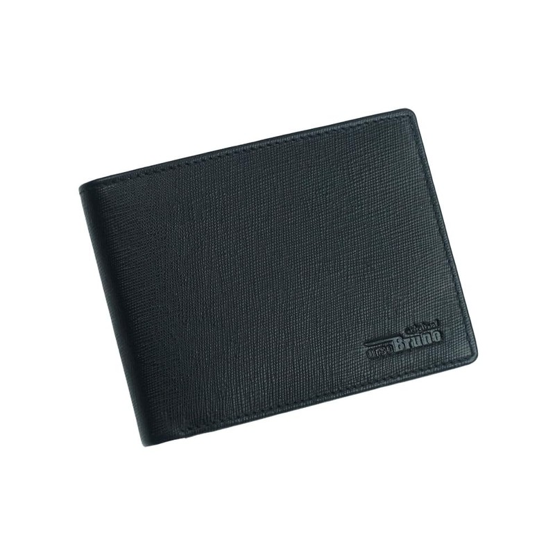 orso Bruno original Men's Wallet Black Leather RFID Men's Wallet