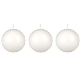 Mega Candles 3 pcs Unscented White Ball Round Candles, Hand Poured Premium Wax Candle 3 Inch x 3 Inch, Home Décor, Wedding Receptions, Occasions, Events, Festivities, Meditations, Relaxation