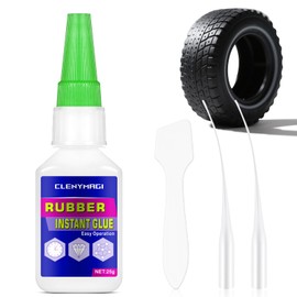 ClenyMagi Rubber Glue, Super Glue for Rubber, Fast Drying Clear Adhesive for RC Tire, Shoes, Belt, Soles, Hose, Mat Repair and More, Waterproof, Heat-Resistant Strong Adhesive