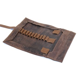 Exclusive Pencil Roll Pencil Case Large Buffalo Leather Cognac Brown Jahn-Tasche 015