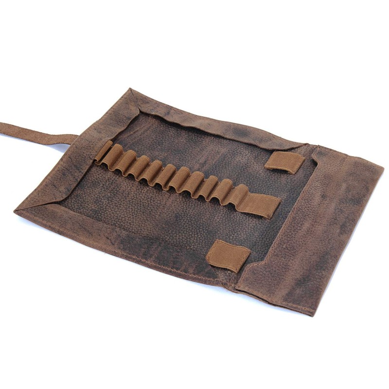 Exclusive Pencil Roll Pencil Case Large Buffalo Leather Cognac Brown