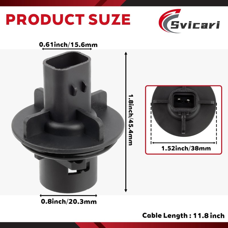 Svicari Front Bumper Lamp Bulb Socket with Wire Harness Fit