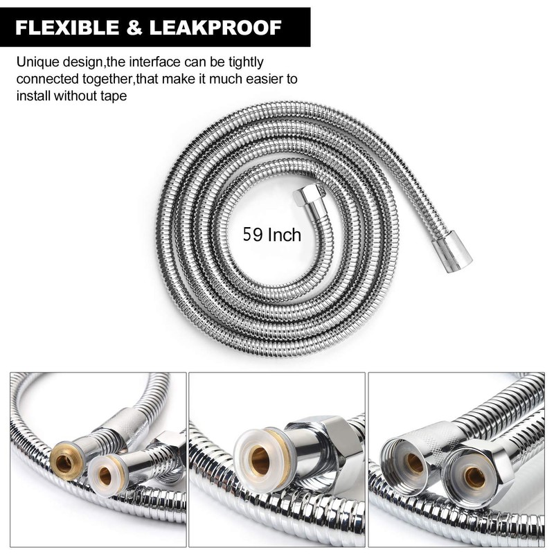 3 Heads Aluminum Shower Cleaner Douche System with 1.5 m