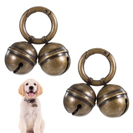 Aphumedc 2 Pack Extra Loud Cat Dogs Collar Bells Dog Bells for Pet Tracking Copper Bell for Dog Collars Pet Tracker Pets Collars Pendant Accessories - Know Where Your Pets - Bronze