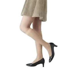 Medical Elastic Stockings Rex Fit Thin High Socks with Toe Medium Pressure Large Light Beige 1943
