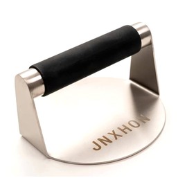 JNXHON 5.5inches 304Stainless Steel Burger Press, Round Burger Smasher ，Hamburger Press for Griddle, Bacon Press, Ground Steak Press，Smash Burger Press with Anti-Scald Handle
