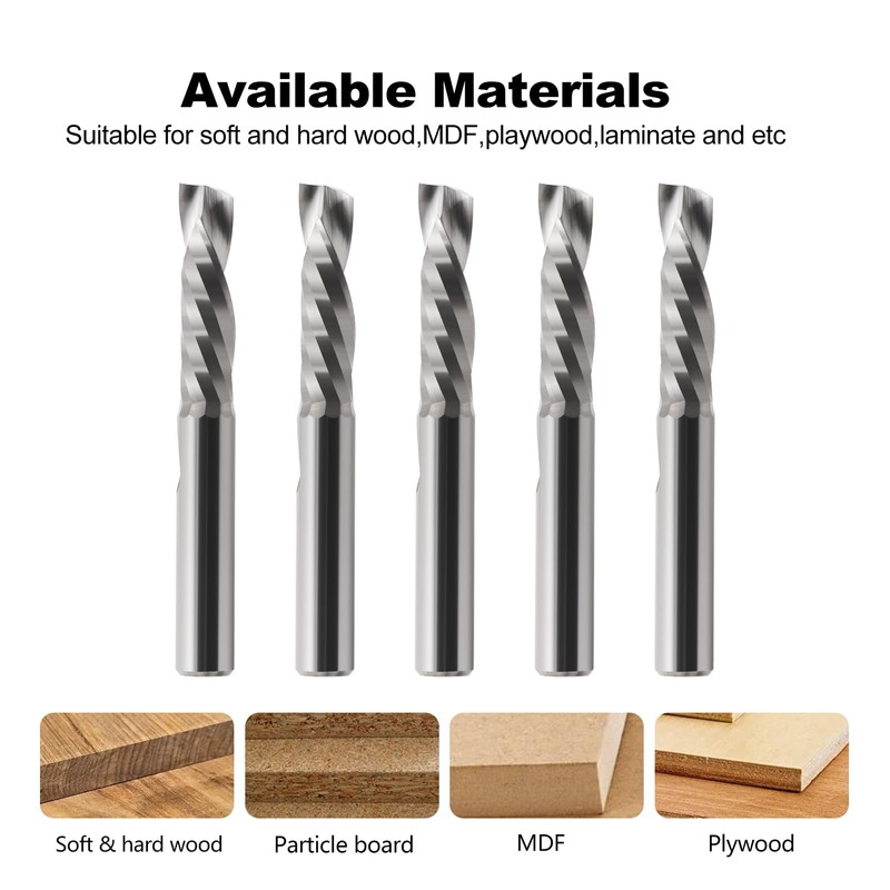 Compression CNC Router Bit Set 1/8 Inch Shank 3.175mm Cutting
