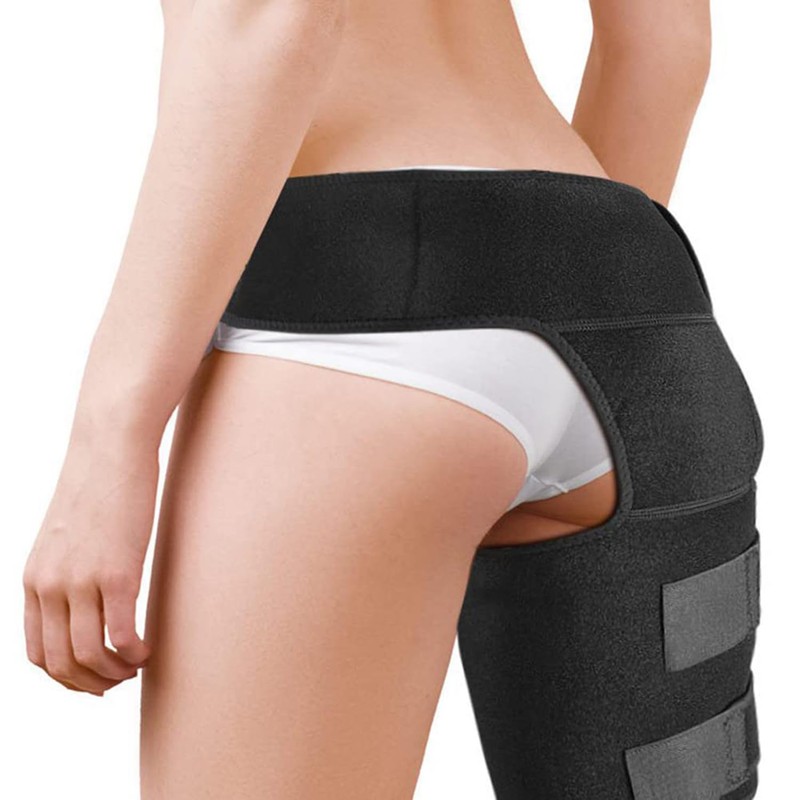 BYVCUI Hip Brace Thigh Hamstring Compression Support Wrap Reusable Portable
