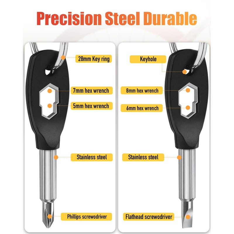 Stocking Stuffers for Men, AOGUU 6-in-1 Keychain Screwdriver Bit with