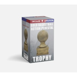 Basketball Action Pedestal Trophy, Gold - Hoops Award - 6 Inch Tall - Customize Now