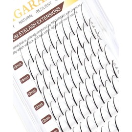 NAGARAKU Spikes Eyelash Extensions Wispy Lash 0.07mm D curl 11mm Premade Fan Matte Black Individual Ellipse Spikes Fans Fairy Eyelashes DIY Cluster Classic Lash Professional Supplies for Lash Techs